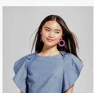 Hot pink and gold earrings